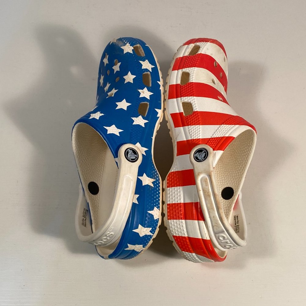 Crocs Stars and Stripes US Flag Print Clogs Women Size 8 - Picture 6 of 8